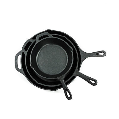 Pre закаленный длинный лоток Skillet литого железа ручки 6/8/10 дюймов 3pcs/Set
