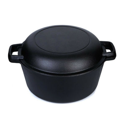 сотейник 2 литого железа 4.8L в 1 печи литого железа голландской с крышкой Skillet