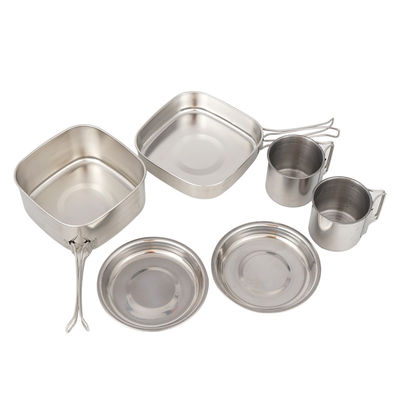 H6.8CM располагаясь лагерем варящ Cookware 6pcs/Set нержавеющей стали набора D14.7CM располагаясь лагерем
