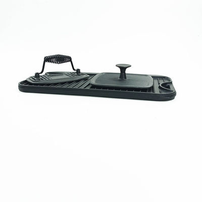 лоток Griddle барбекю Griddle гриля литого железа 51.2*26.5cm с прессой