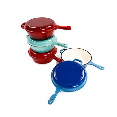 SGS BSCI покрыл эмалью крышку лотка Cookware литого железа и бак тушеного мяса 2 в 1