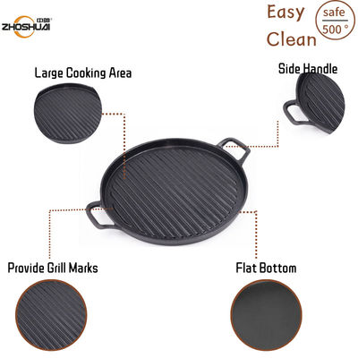 Лоток Griddle круга литого железа БАРБЕКЮ с см Ридж 24/28/30 многофункциональным:
