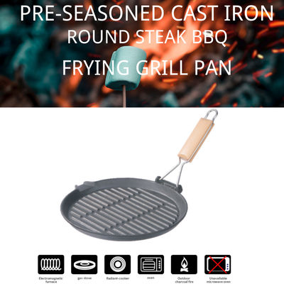 Griddle 10inch гриля литого железа 27cm со складывая ручкой ISO9001