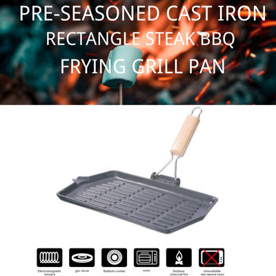 гриль литого железа 13.8inch Griddle не лоток гриля ручки для располагаться лагерем