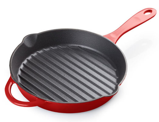 OEM вокруг покрытого эмалью покрытого Skillet литого железа выдерживает высокие температуры
