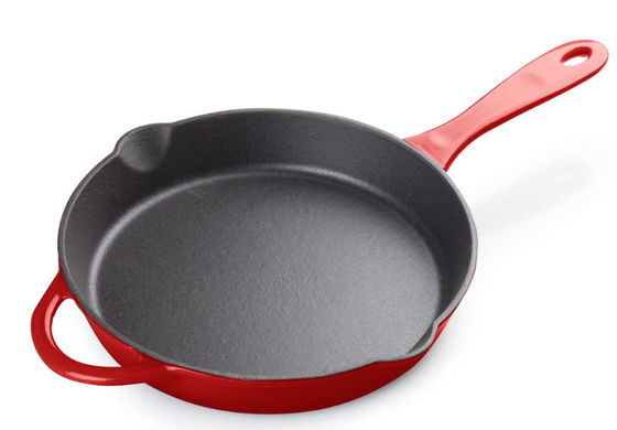 OEM вокруг покрытого эмалью покрытого Skillet литого железа выдерживает высокие температуры
