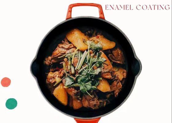Не покрытый эмалью ручкой лоток картофеля фри Skillet литого железа глубокий с ручками