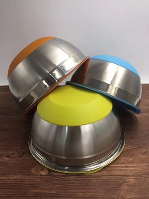 Салатница металла нержавеющей стали с дном силикона крышки 1.25L-5L