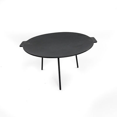 гриль литого железа 5.5kg 44cm Griddle не лоток гриля ручки с 3 ногами