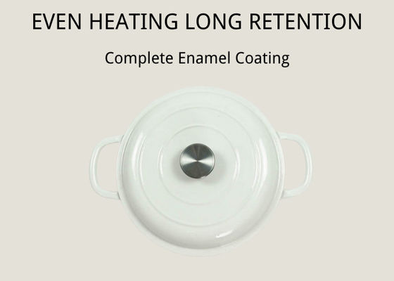 Белое блюдо сотейника эмали сотейника литого железа полностью стеклянная верхняя часть