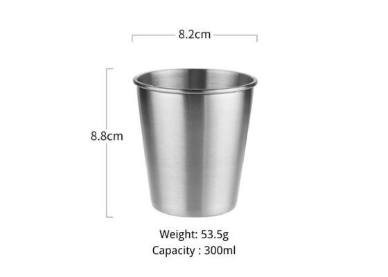 Золотая 304 аттестация чашки 8.2/9.3cm нержавеющей стали SGS/ISO9005
