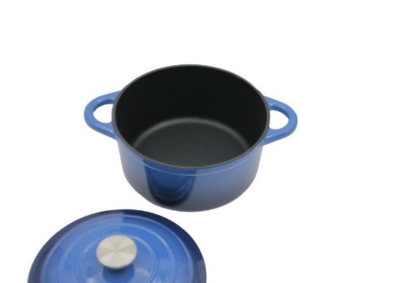 Голубое блюдо сотейника эмали с крышкой для всей плиты 3.8/5/5.3kg