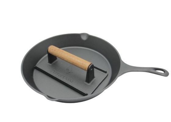 Круглый Skillet литого железа Пре-закаленный: Улучшите для домашней кухни и на открытом воздухе дюйма приготовления на гриле 10/12 дюймов