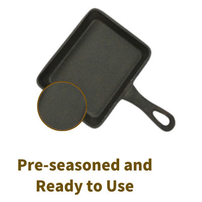 Квадратный гриль литого железа Griddle Pre закаленный лоток 17.3*10.5*2.2cm Skillet гриля