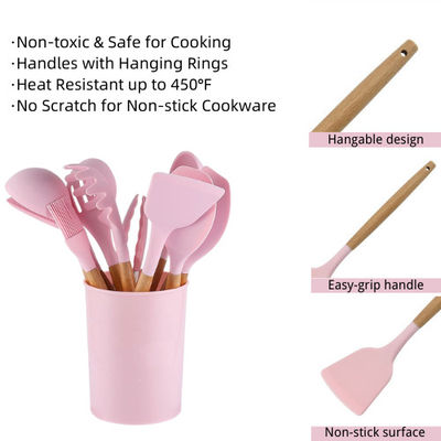 Nonstick силикон варя утварь цвета установил набор инструментов кухни