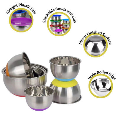 Отполированные наборы Cookware нержавеющей стали ржавеют устойчивая нержавеющая сталь салатницы