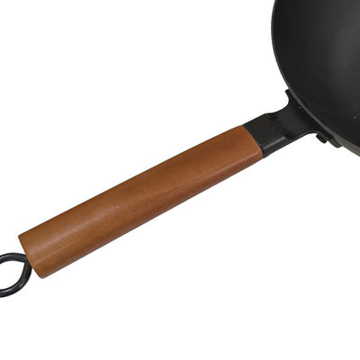 12&quot; вок Skillet литого железа SGS диаметра с деревянной ручкой
