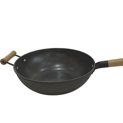 Крышка ручки лотка 30cm вка индукции Skillet литого железа китайская деревянная