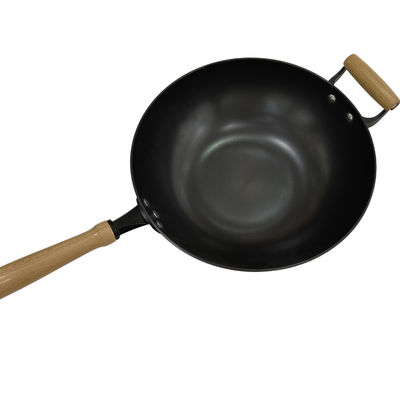 12&quot; вок Skillet литого железа SGS диаметра с деревянной ручкой