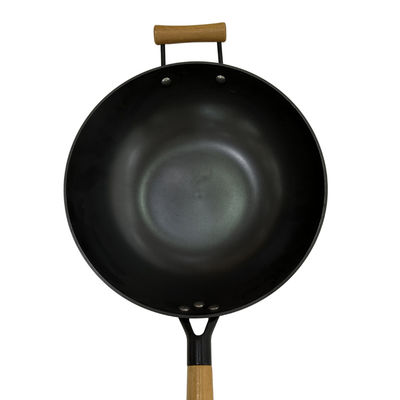 Вок разностороннего Skillet литого железа 12Inch китайский с теплостойкой ручкой