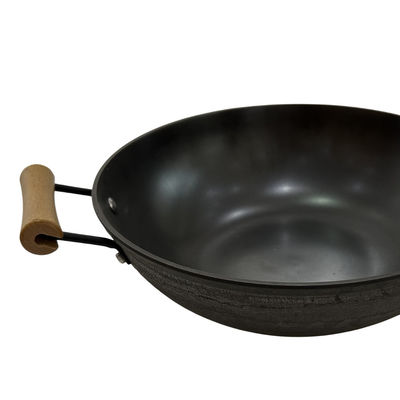 Вок разностороннего Skillet литого железа 12Inch китайский с теплостойкой ручкой