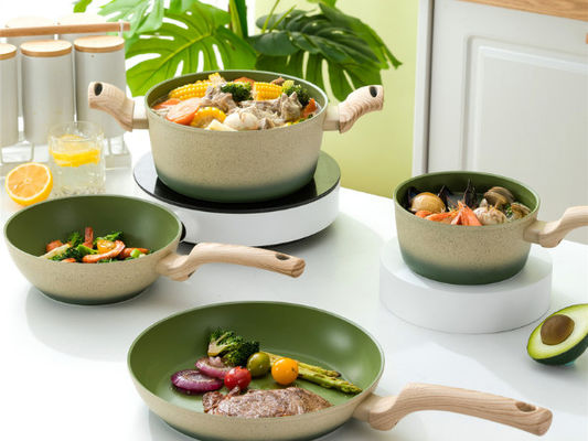 ODM не вставляет алюминиевый Cookware установил 5Piece с отделяемыми ручками