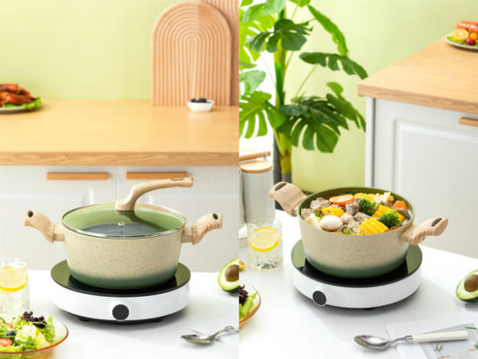 ODM не вставляет алюминиевый Cookware установил 5Piece с отделяемыми ручками