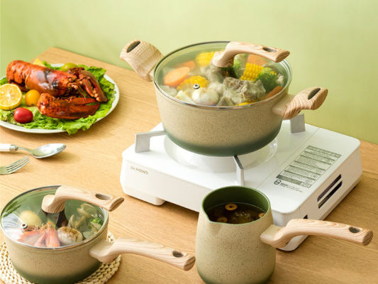 ODM не вставляет алюминиевый Cookware установил 5Piece с отделяемыми ручками