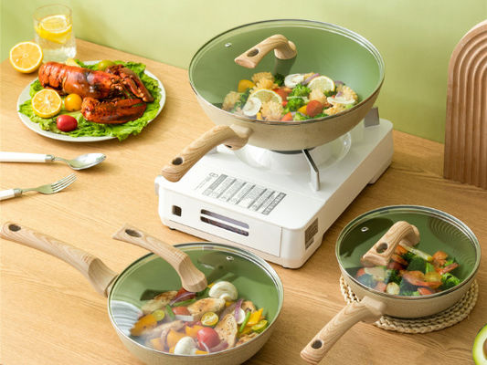 ODM не вставляет алюминиевый Cookware установил 5Piece с отделяемыми ручками