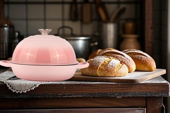 6QT Розовая эмалированная чугунная нидерландская печь ∙ Стильная и функциональная