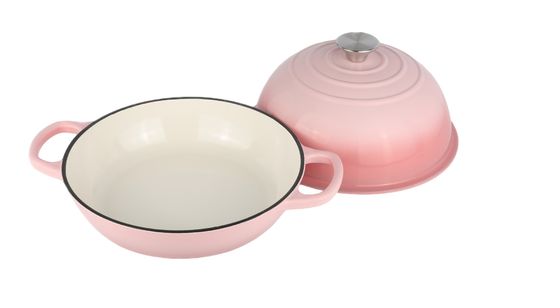 6QT Розовая эмалированная чугунная нидерландская печь ∙ Стильная и функциональная