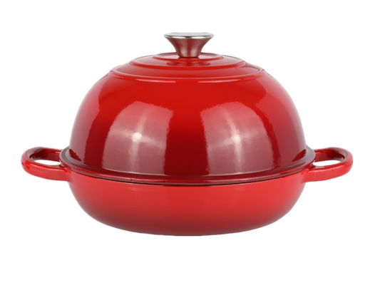 Кукнекса 6QT Эмалированная чугунная нидерландская печь ′′ 10 дюймов, идеально подходит для выпечки кислого теста, тушеных блюд и медленного приготовления