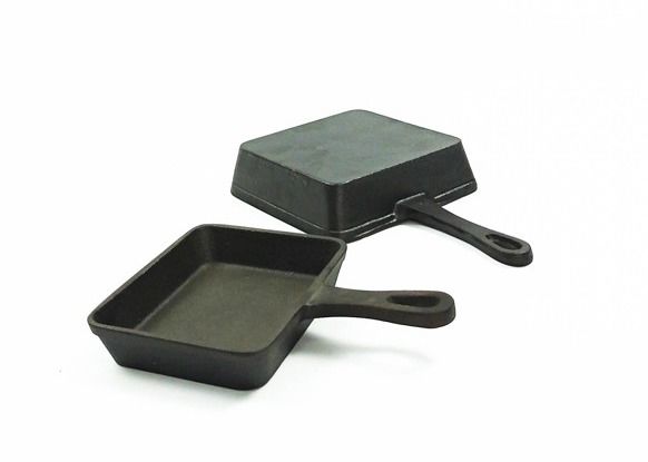 Квадратный гриль литого железа Griddle Pre закаленный лоток 17.3*10.5*2.2cm Skillet гриля