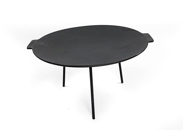 гриль литого железа 5.5kg 44cm Griddle не лоток гриля ручки с 3 ногами