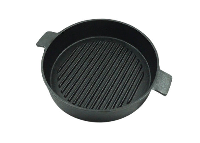 OEM ODM Cast Iron Frying Pan 24.5/26.5cm BSCI For Induction Stove Tops