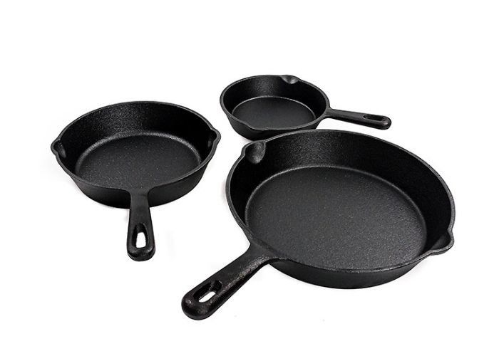 Skillet литого железа 6/8/10 дюймов Pre приправленный для опаляет, Sauté, печет всю плиту